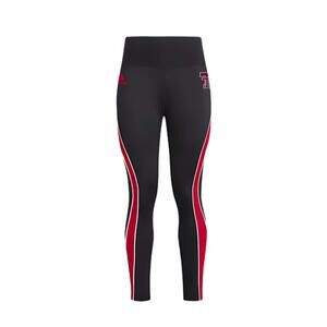 NEW ADIDAS ladies' texas tech stm stripe leggings in red